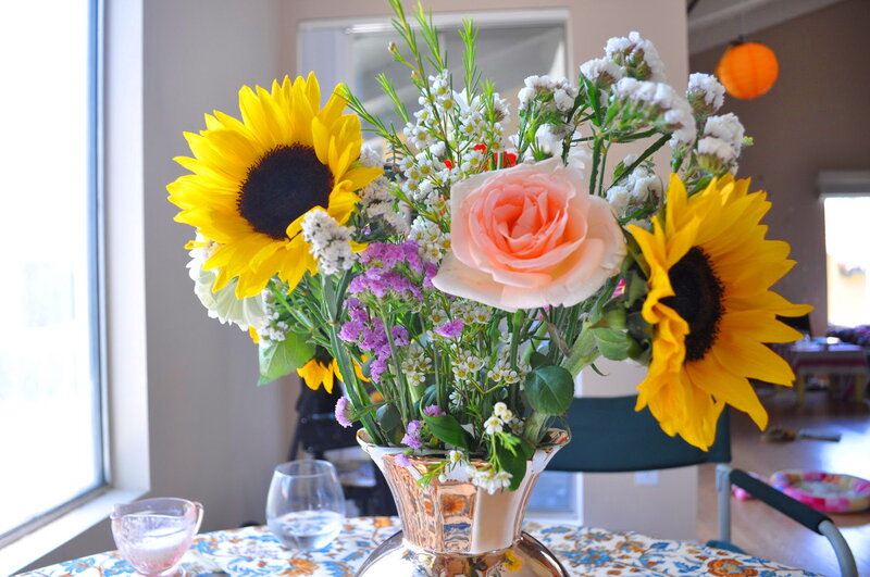 Sunflowers and Rose Bouquet