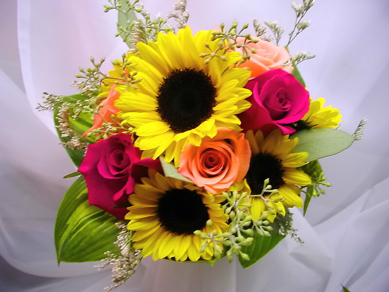 Sunflowers and Roses Bouquet