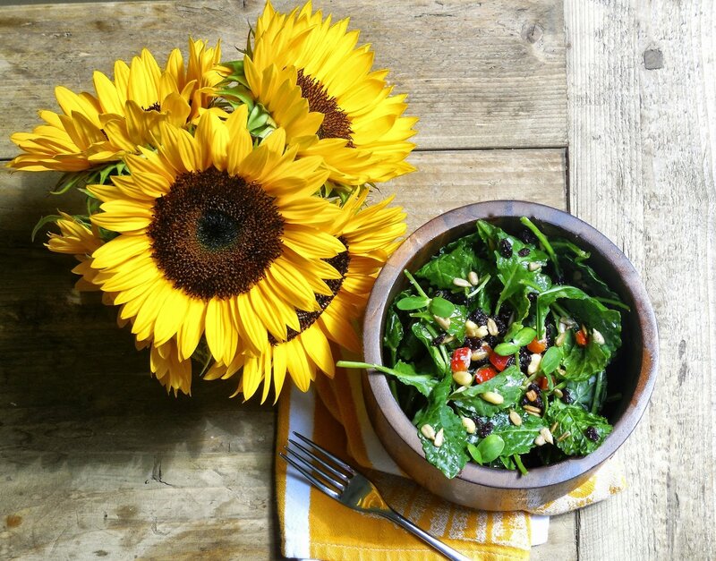 Sunflowers and Salad Bowl
