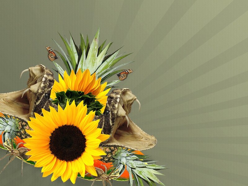 Sunflowers and snakes in a bouquet
