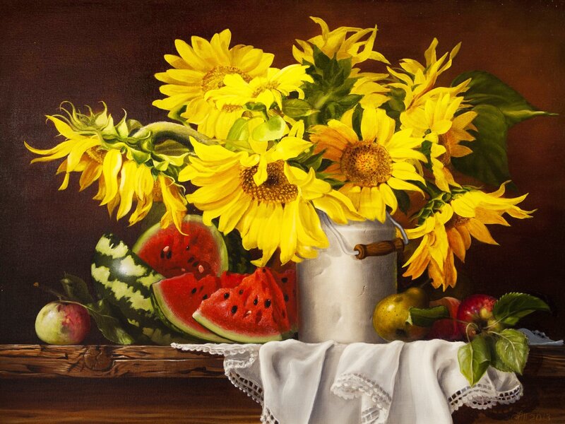 Sunflowers and Watermelon — Yellow