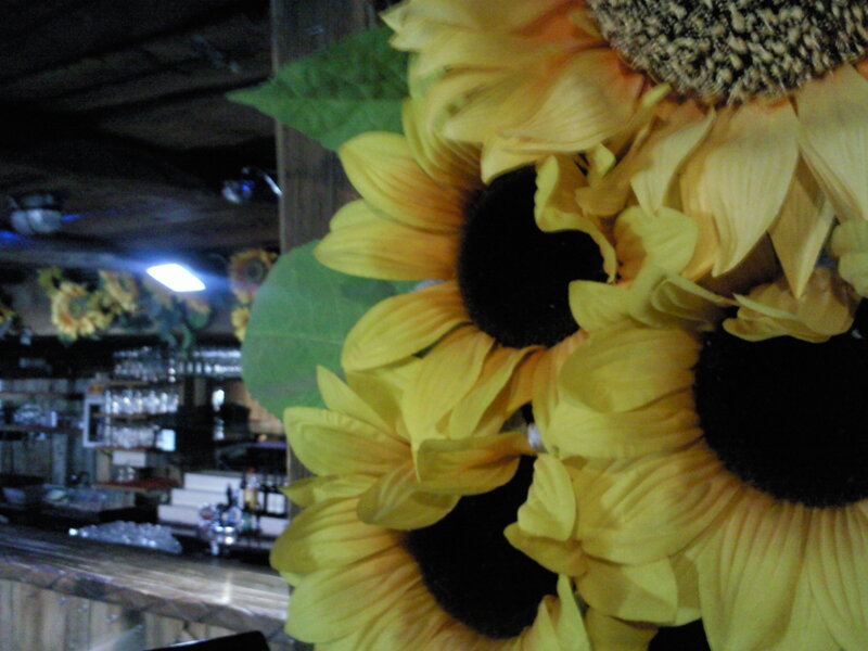 Sunflowers at a bar