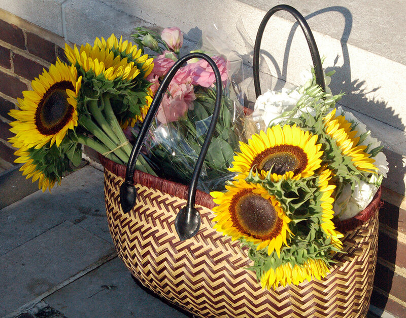 Sunflowers in a Basket — Yellow