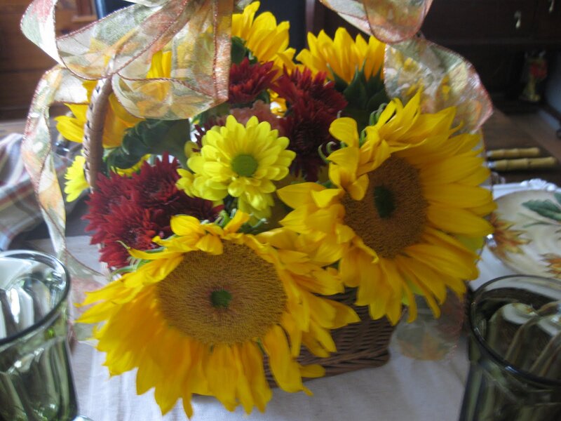 Sunflowers in a Basket — Yellow, Warm