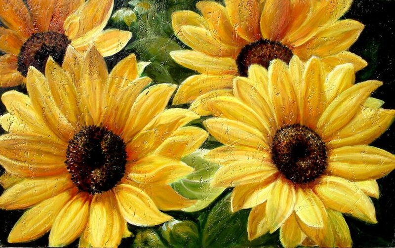 Sunflowers in a Painting