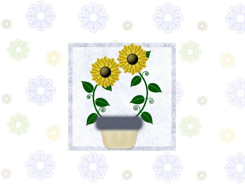 sunflowers in a pot