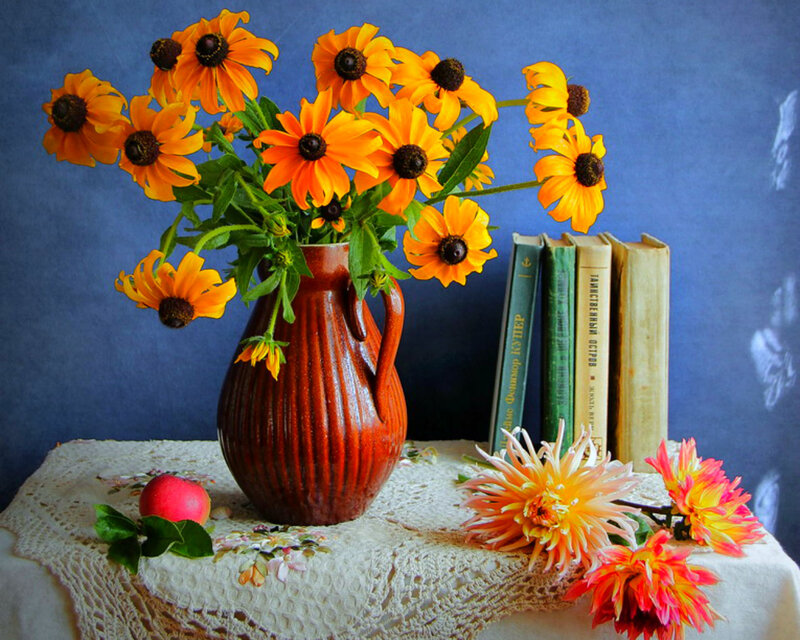 Sunflowers in a Vase — Orange