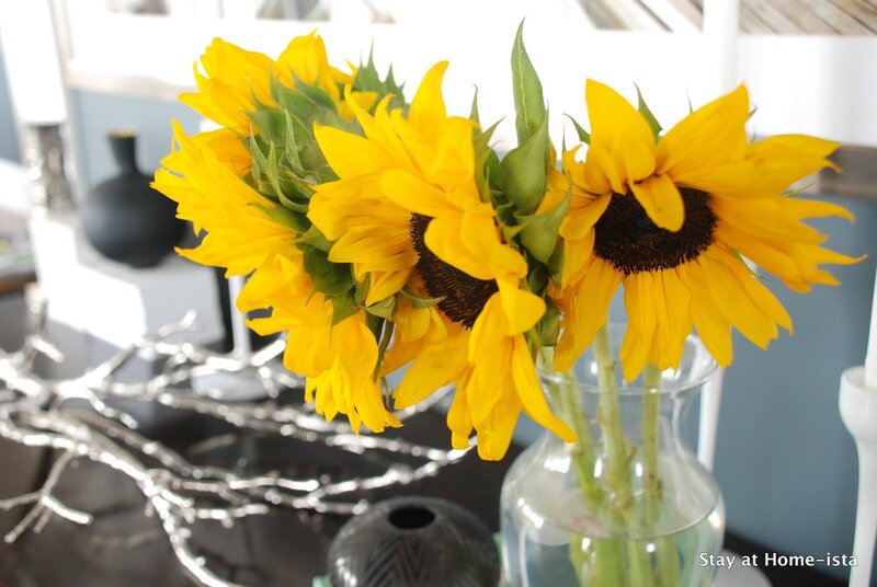 Sunflowers in a Vase — Yellow, Calm, Afternoon, Photograph, Branches