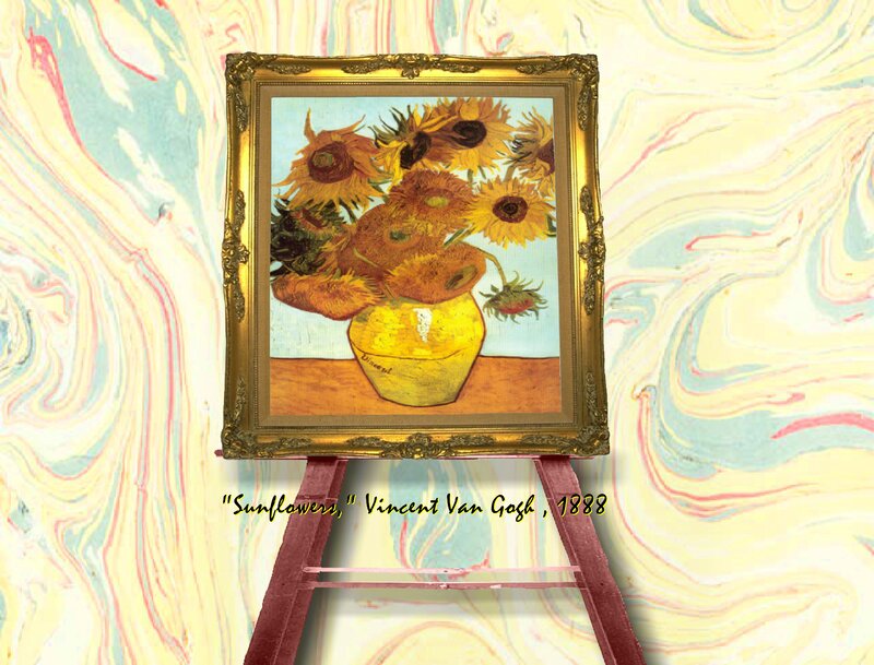 Sunflowers in a Vase — Yellow, Calm, Painting, Easel