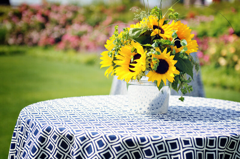 Sunflowers in a Vase — Yellow, Serene, Afternoon, Photograph, Table