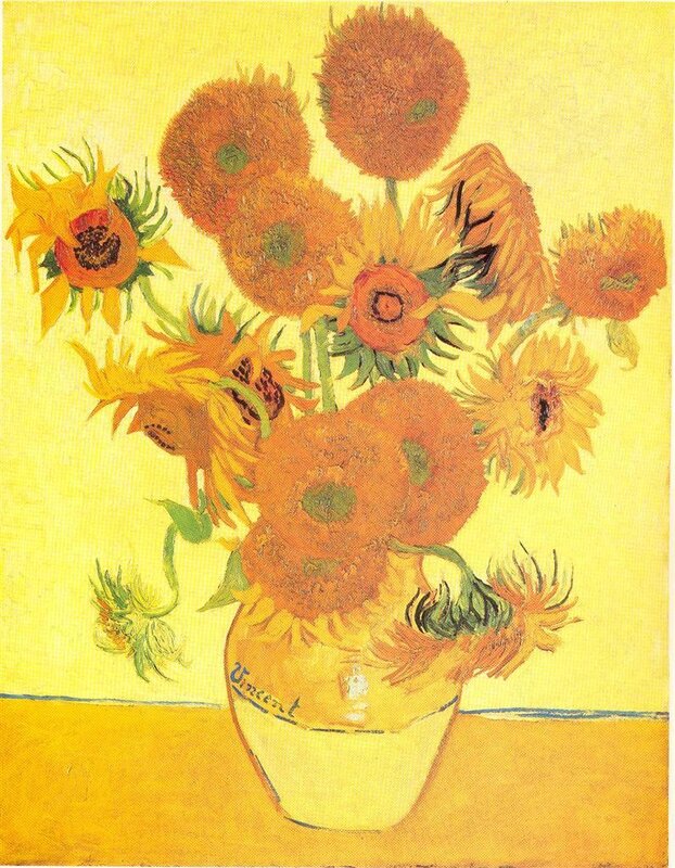 Sunflowers in a Vase — Yellow, Vibrant, Painting