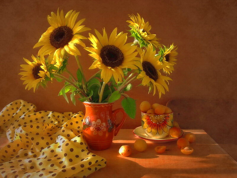 Sunflowers in a Vase — Yellow, Warm, Afternoon