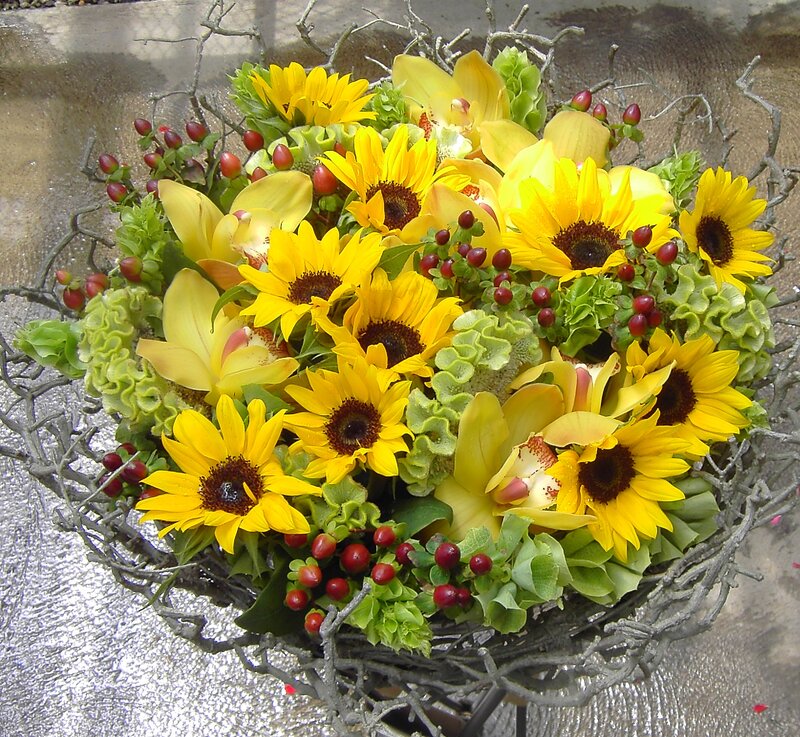 Sunflowers in Basket — Yellow, Vibrant