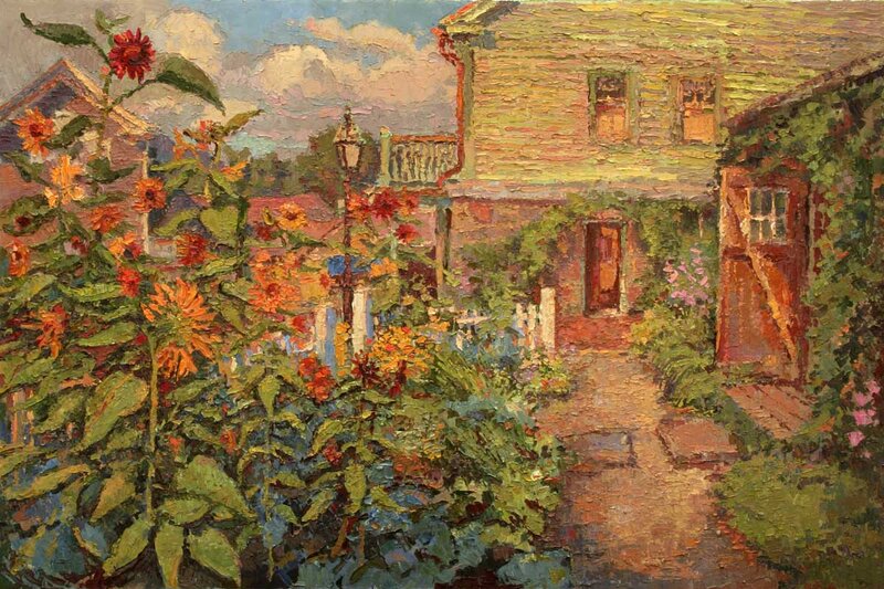 Sunflowers in Garden — Green, Serene