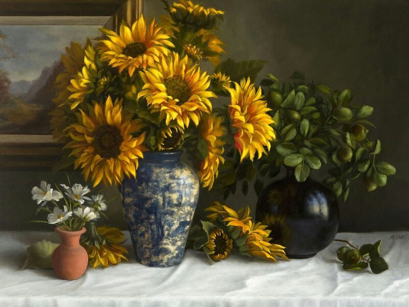 Sunflowers in Vases — Yellow