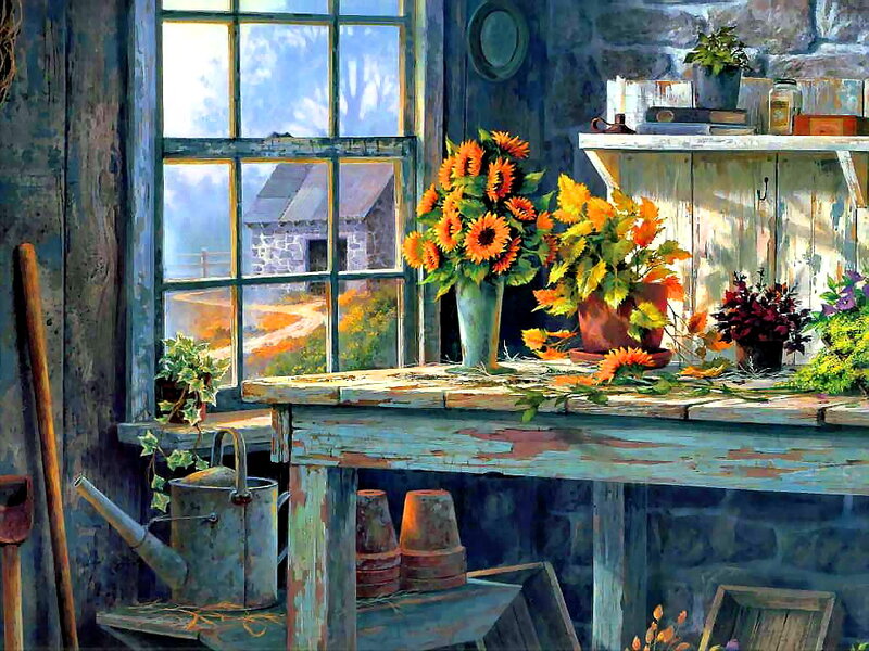 Sunflowers on a Table