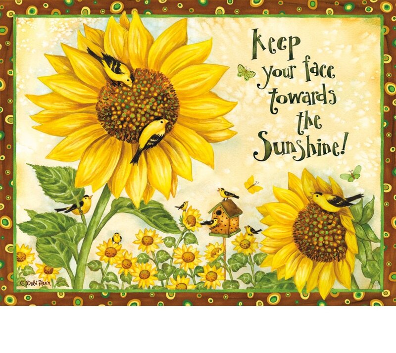 Sunflowers with Birds — Yellow
