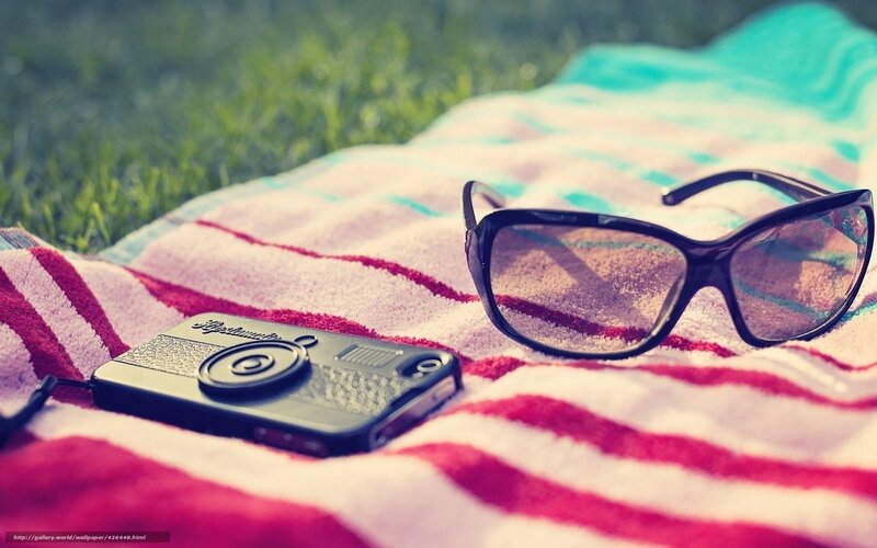 Sunglasses and Camera — Red