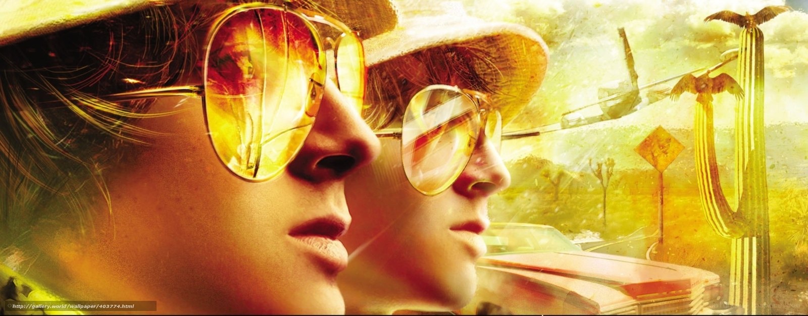 sunglasses and desert road trip