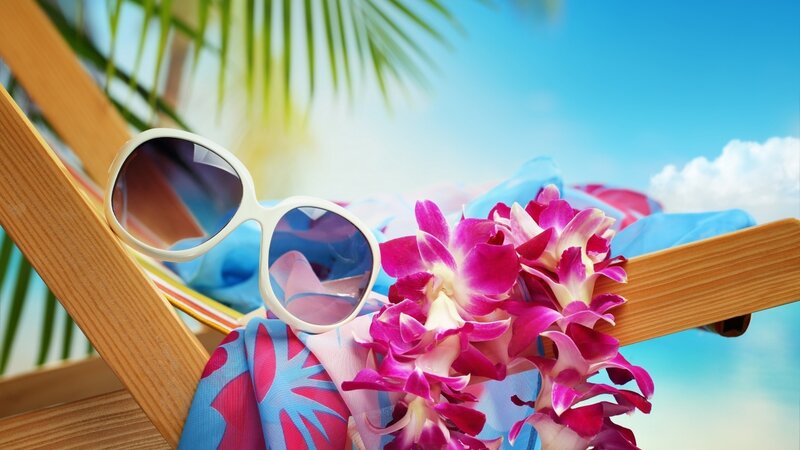 Sunglasses and Flowers — Blue, Relaxed