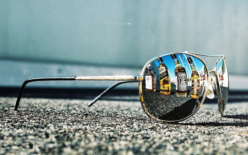Sunglasses on Asphalt — Gray