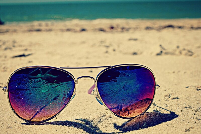 Sunglasses on Sand — Blue