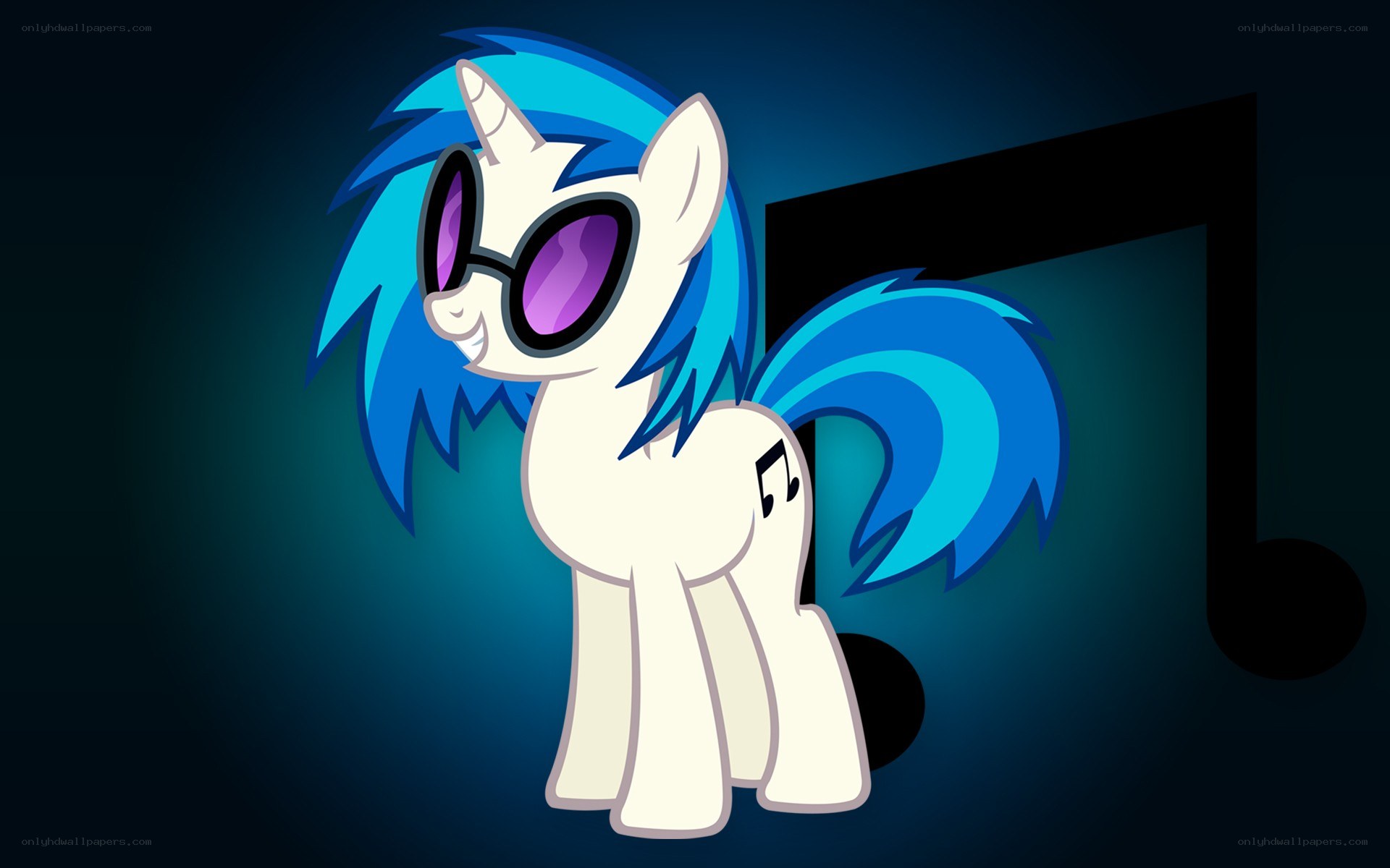 Sunglasses pony with music note