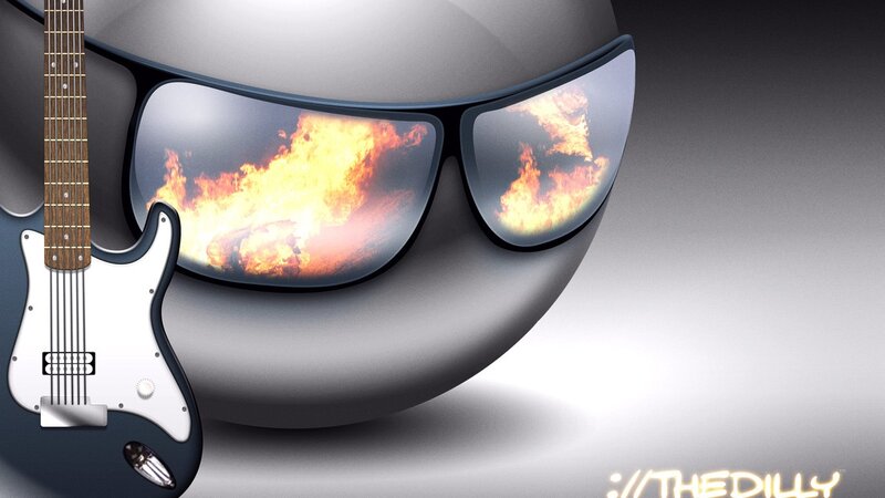 Sunglasses with Fire Reflection — Gray