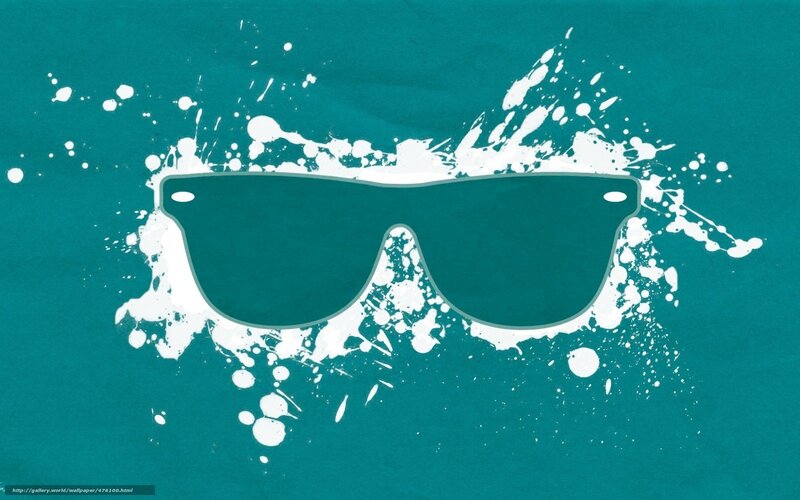 Sunglasses with Paint Splatter — Teal