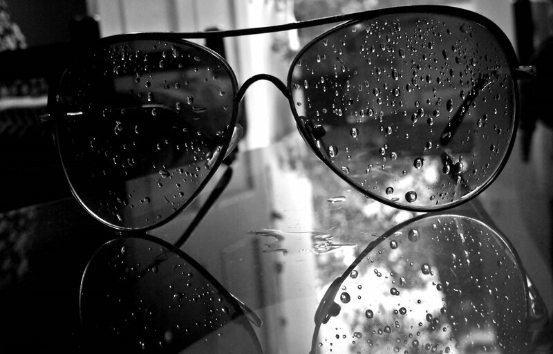 Sunglasses with Raindrops — Black, Dramatic