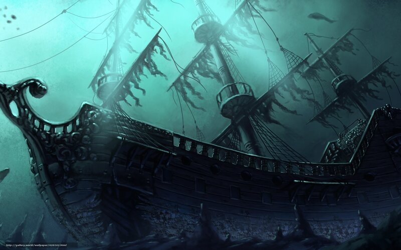 Sunken Pirate Ship — Teal