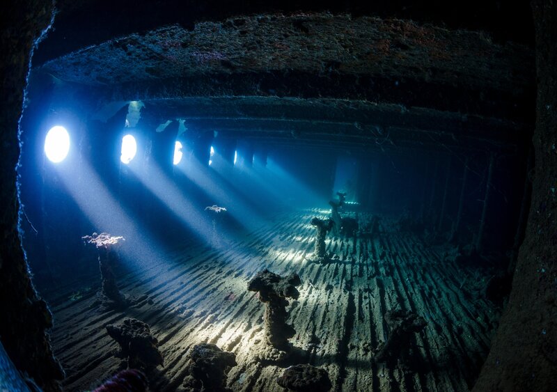 Sunken Ship Interior — Blue, Dramatic