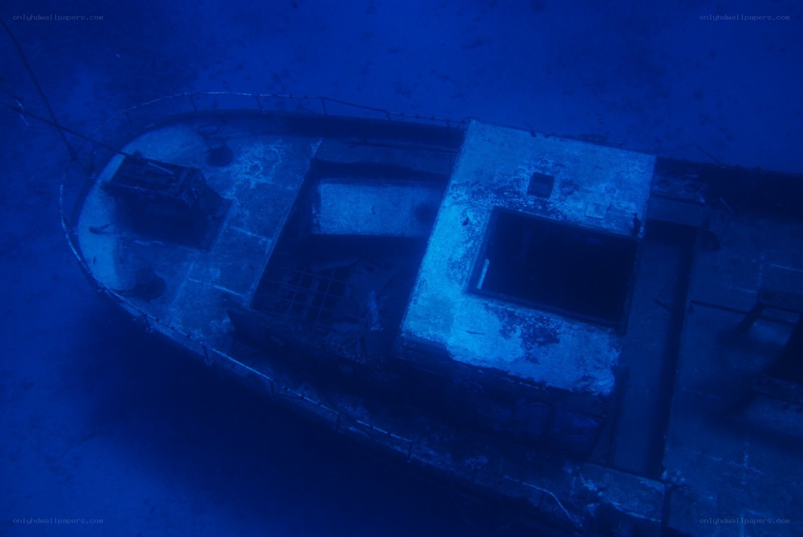 Sunken ship underwater