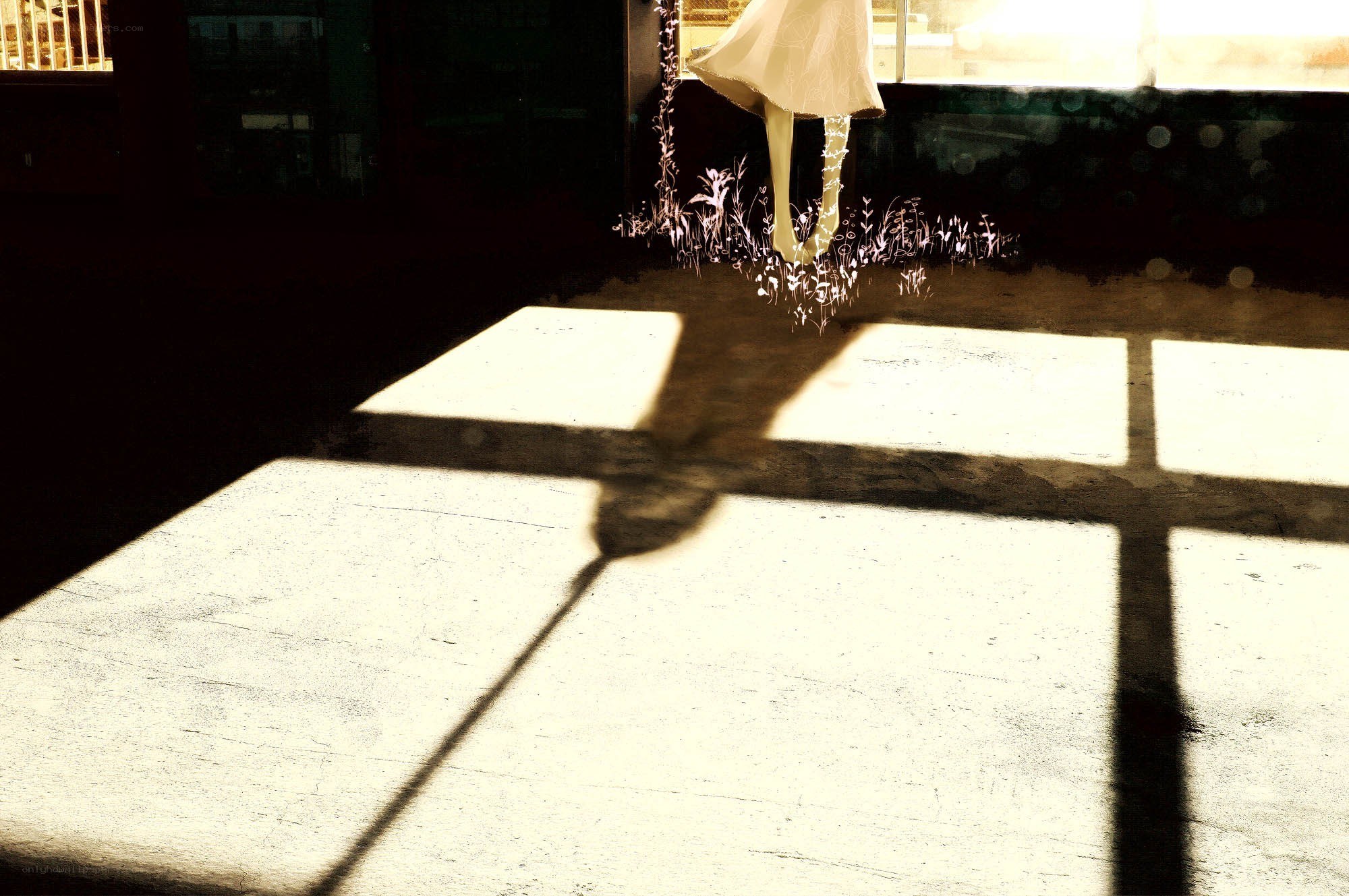 Sunlight and shadow on concrete