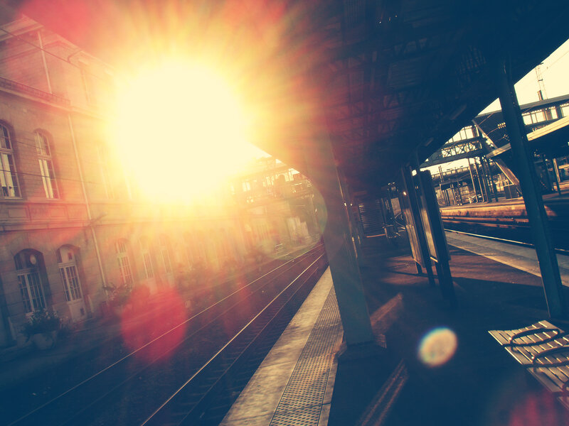 Sunlight at Train Station