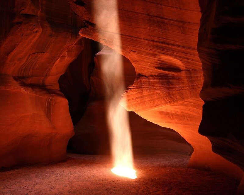 Sunlight beam in a canyon