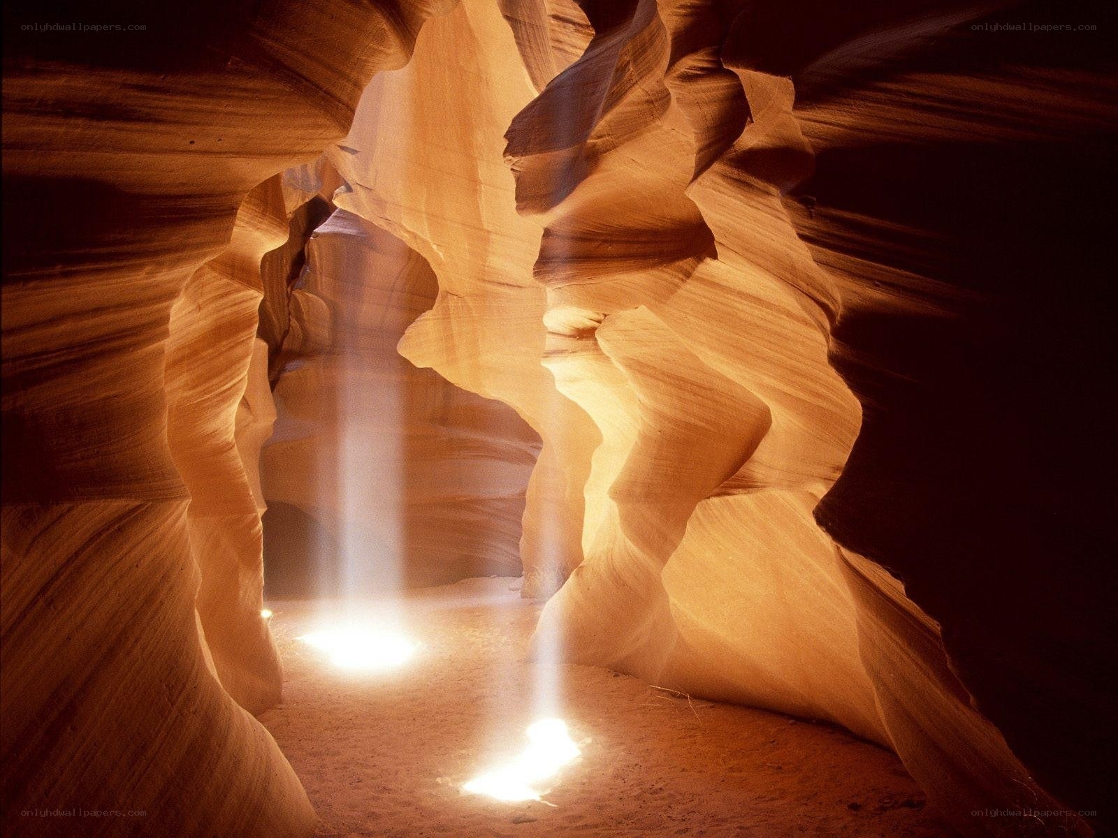 Sunlight beams in a canyon