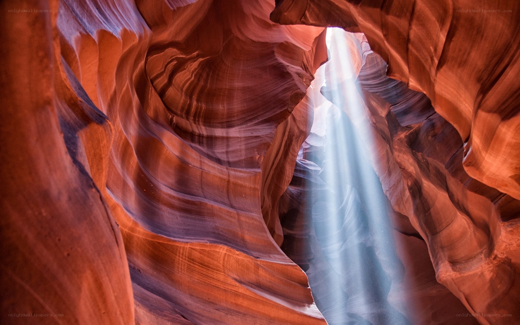 Sunlight beams in canyon