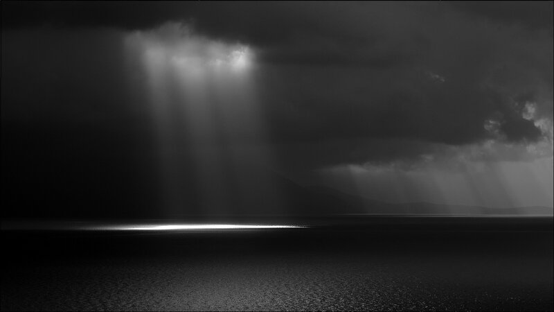 Sunlight Beams over Water — Black