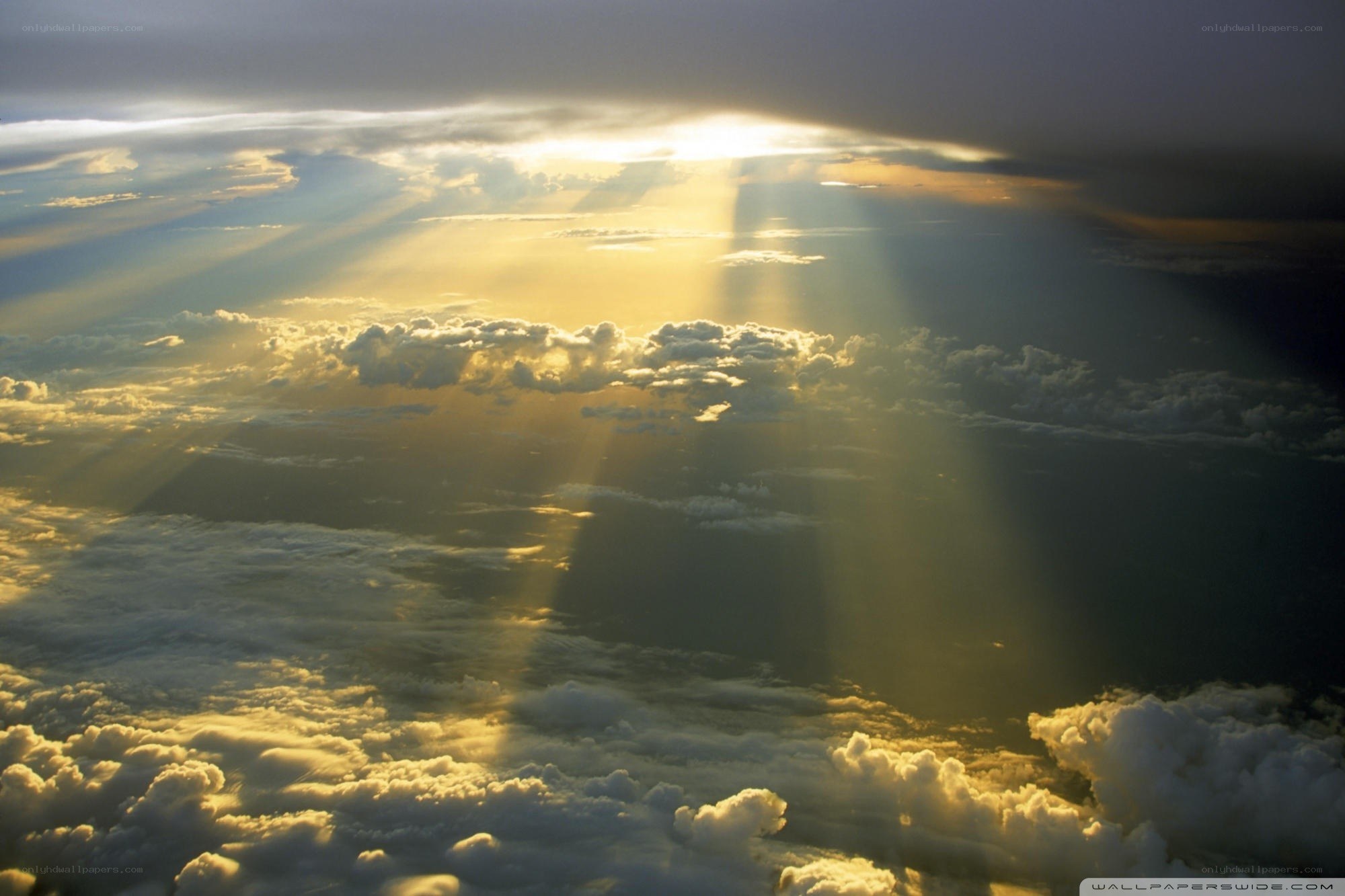 Sunlight beams through clouds