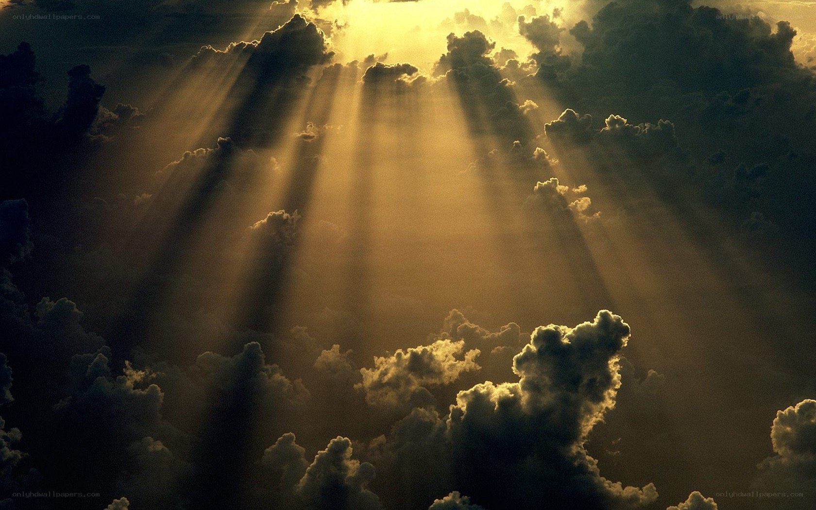 Sunlight beams through clouds
