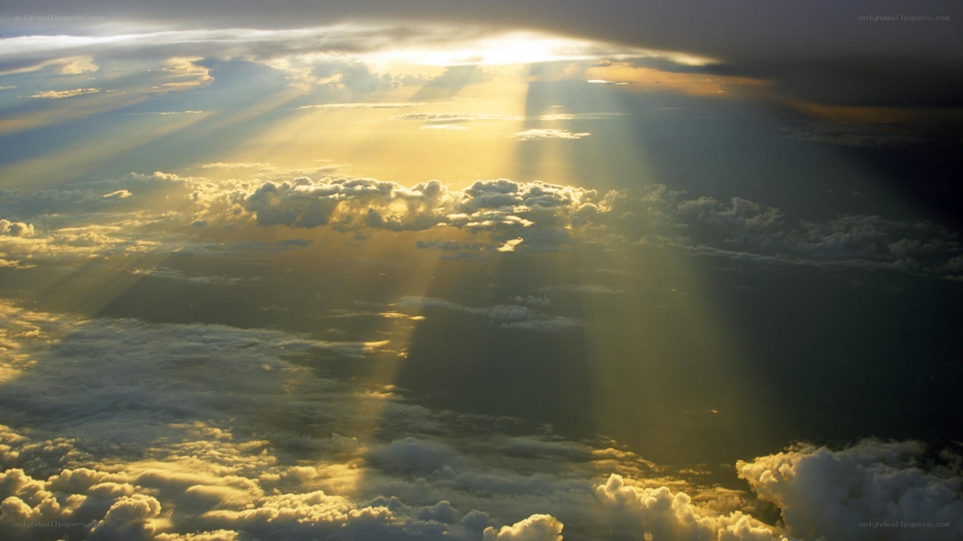 Sunlight beams through clouds