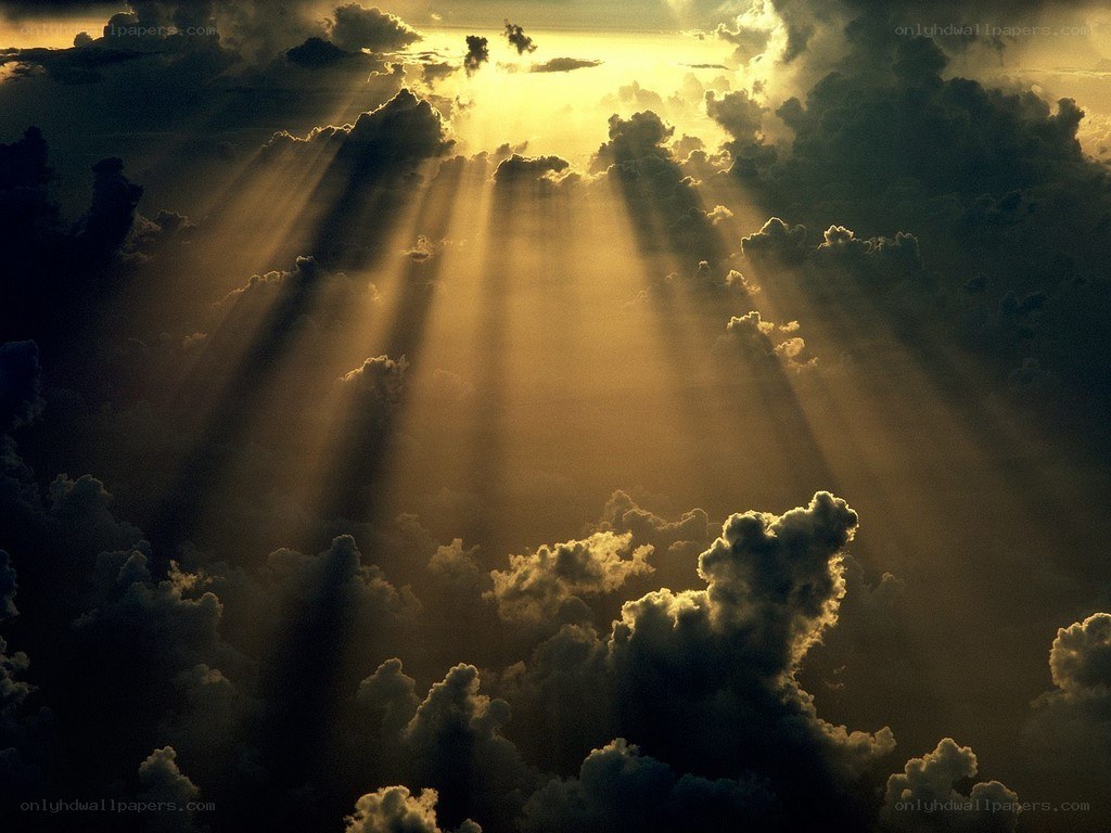 Sunlight beams through clouds