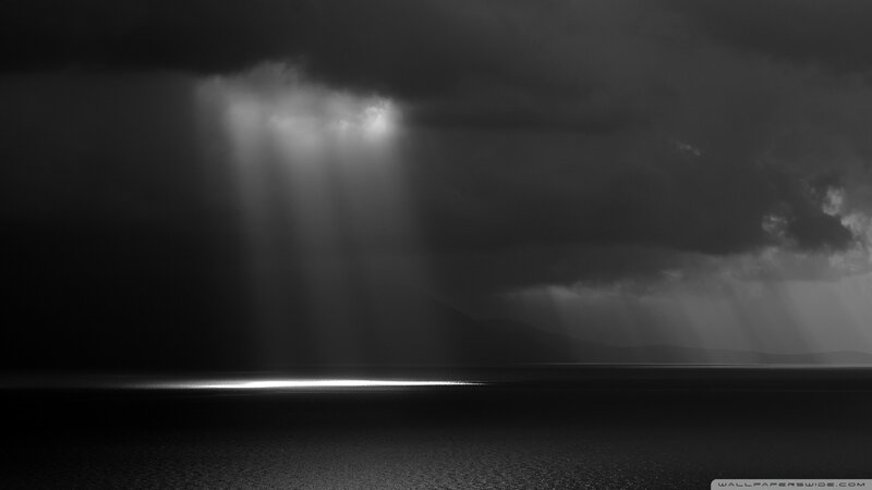 Sunlight Beams Through Clouds — Black