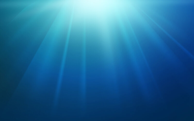 Sunlight Beams Underwater — Blue, Serene, Digital Art, Rays, Light