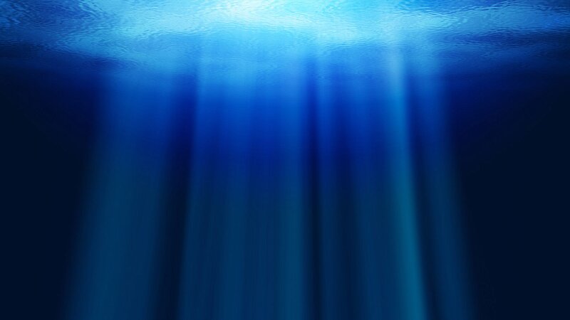 Sunlight Beams Underwater — Blue, Serene, Digital Art, Rays
