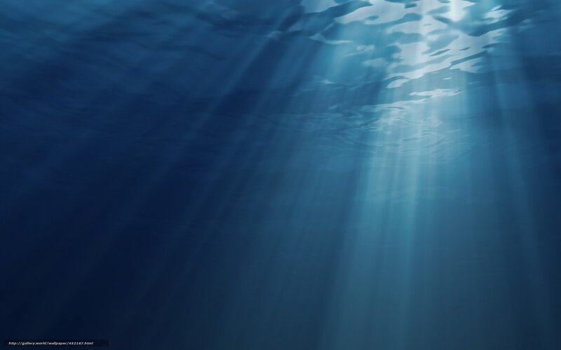 Sunlight Beams Underwater — Blue, Serene, Photograph, Water Surface
