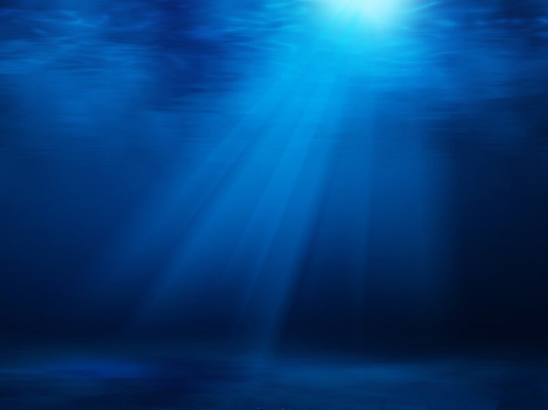 Sunlight Beams Underwater — Blue, Serene