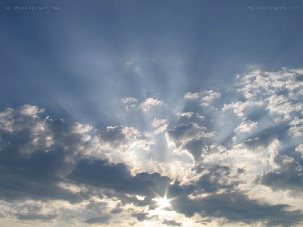 Sunlight breaking through clouds
