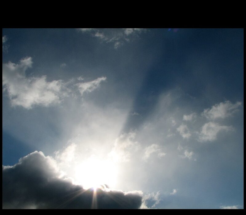 Sunlight breaking through clouds